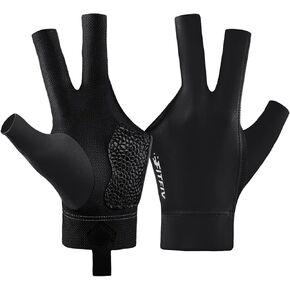 Billiards Glove Professional 3-Finger Pool Glove for Left Hand, Snooker Cue Gloves for Men and Women