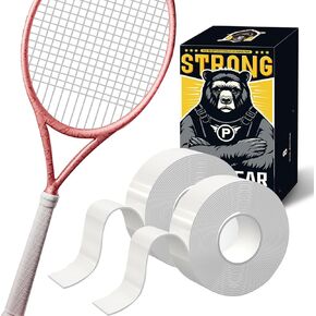 Tennis Racket Grip Tape, 1.1mm X 39.37in 2 Rolls, Tennis Grip Tape, Enhanced Self-Fusing Silicone for Reliable Traction, Comfort and Shock Absorption