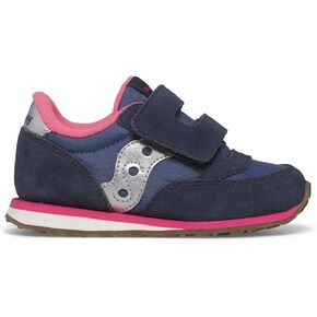 Saucony Originals Jazz Hook & Loop Sneaker (Toddler/Little Kid), Navy/Silver/Pink, 7 US Unisex