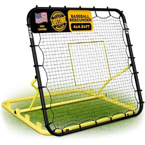 4x4.5 Ft Baseball Rebounder, Multi-Sport Trainer for Soccer and Volleyball, Adjustable Angles, Easy Storage, Durable Construction, Enhances Agility, Precision, Reflexes, Solo Practice
