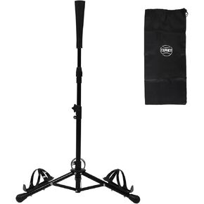 Portable Baseball Tee with Cup Holder, 27" to 48" Height Adjustable Batting Tee, Collapsible Baseball Tees for Hitting Training Practice, Softball Tee with Carry Bag for Youth Adult