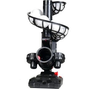 388BH Baseball Pitching Machine, 4 Adjustable Angles, 3 Pitch Angles, Power Bank/Battery Powered, Includes 9 Training Balls, for Beginners