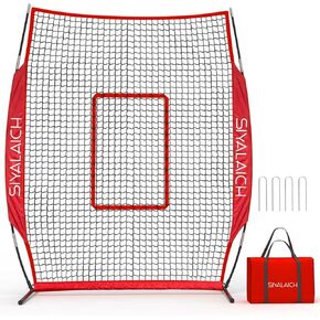 Portable Baseball & Softball Pitching Screen, Baseball Softball Player Pitcher and Coach Protection Net