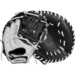 Wilson 2024 A700 FPCM 33" Fastpitch Catcher's Mitt - White/Black, Right Hand Throw