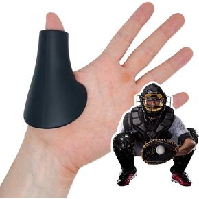 Catcher's Thumb Guard for Baseball & Softball in 2 Sizes (Adult/Youth) - Silicone Protective Shield Catching Training Aid Glove Padding Accessory Gear Protector for Palm Hand Injury & Sting Prevention