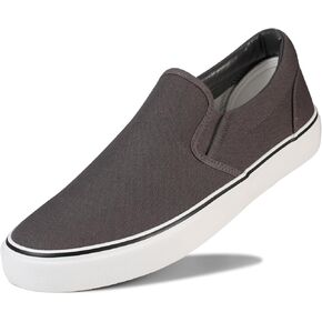 Men's Sneakers Classic Low Top Slip On Shoes Wide Canvas Skate Loafers Sneakers with Soft Insole Causal Dress Shoes for Men Comfortable Walking Shoes Slip on Sneakers for Men