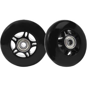 KAMIER Ripstick 68mm x 24mm Wheel Replacement for Razor 360 PowerRider RipRider FlashRider Caster Trike RipStik Ripster Ripsurf Kids Mini CasterBoard Skateboarded Scooter Wheels Parts Black (Set of 2)