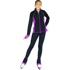 ChloeNoel JS792 Color Contrast Elite Figure Skating Jacket w/Pockets & Thumb Holes