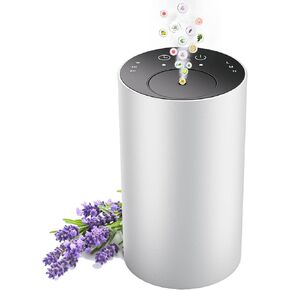 Waterless Essential Oil Diffuser, Portable Aromatherapy Diffuser, Mini Scent Air Machine, Battery Operated, 1/4/8-Hour Timer, 10ml Oil Bottle, 3 Mist Levels for Home, Car, Office(Black)