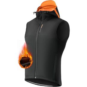 ROCKBROS Cycling Vest Winter Men's Vest Warm Outerwear Vest for Men Fleece Lined Windproof Sleeveless Jacket