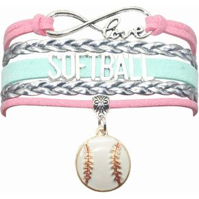 HCChanshi Softball Bracelet Jewelry Infinity Love Softball Gifts Softball Jewelry Bracelet Gifts For Softball Fans, Softball Lovers, Softball Team, Softball Mom Gifts Bulk
