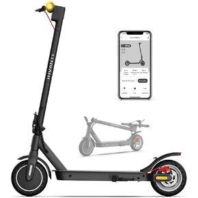 E30 Electric Scooter with Smart APP, 19.9 Miles Range & 18 MPH, 350W Motor, 8.5" Solid Tires, Rear Suspension and Turn Signals, Foldable Electric Scooter for Adults and Teens