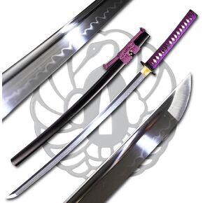 ShadowDancer Handmade Full Tang Katana Sword - Authentic L6 Steel Blade with Real Hamon, Clay Temper, and Sharp Edge - Perfect for Iaido, Martial Arts Practitioners, and Collectors
