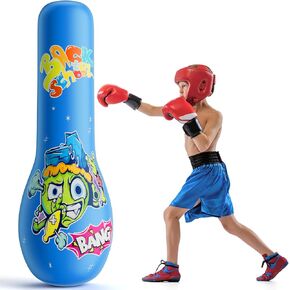 Punching Bag for Kids, Inflatable Kids Punching Bag for Kids 3-12, Boxing Equipment for Kids and Adults, Christmas, Birthday Gifts, Punching Bag Practice Karate, Taekwondo