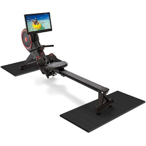 Double Mat Compatible Rowing Machine, Treadmill Mat,Exercise Bike Mats for Home Gym Workout, Waterproof Non-Slip Exercise Equipment Mat Floor Protector for Indoor Cycles (30" L x 12" W)