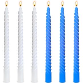 10 Inch 3 Red & 3 White Spiral Taper Candle Set, Unscented Dripless Candlesticks for Valentine’s Day, Holiday Décor, and Festive Dinners | Fits Standard Holders