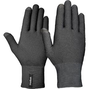 GripGrab Merino-Wool Thermal Full Finger Liner Gloves Touchscreen-Compatible Knitted Inner Under Cycling Everyday-Life