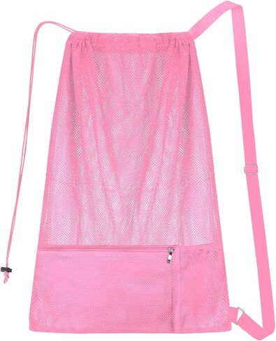 NATURAL STYLE Large Mesh Swim Beach Bag, Mesh Drawstring Gym Bag for Athletic Gym Sports Gear Workout Storge Beach Swiming in Saudi Arabia