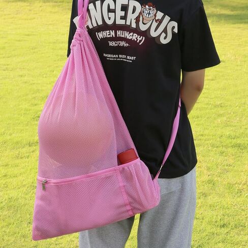 NATURAL STYLE Large Mesh Swim Beach Bag, Mesh Drawstring Gym Bag for Athletic Gym Sports Gear Workout Storge Beach Swiming in Saudi Arabia