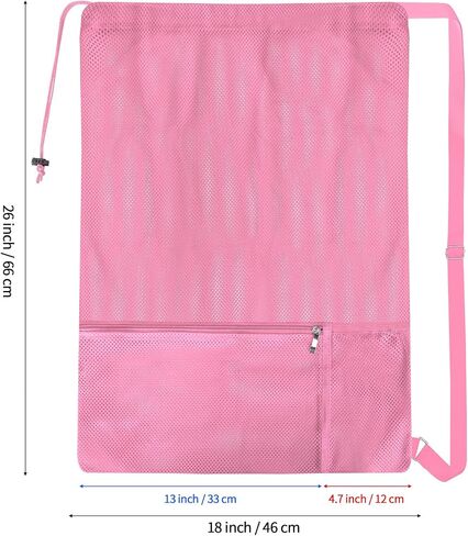 NATURAL STYLE Large Mesh Swim Beach Bag, Mesh Drawstring Gym Bag for Athletic Gym Sports Gear Workout Storge Beach Swiming in Saudi Arabia