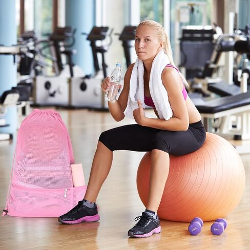NATURAL STYLE Large Mesh Swim Beach Bag, Mesh Drawstring Gym Bag for Athletic Gym Sports Gear Workout Storge Beach Swiming in Saudi Arabia
