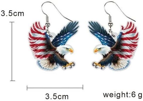 9 Pairs 4th of July Patriotic Earrings Set Cute Gnome Heart Star American Flags Animals Independence Day Acrylic Drop Dangle Earrings Memorial Day Holiday Jewelry Gifts in Saudi Arabia