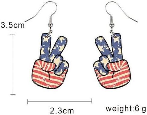 9 Pairs 4th of July Patriotic Earrings Set Cute Gnome Heart Star American Flags Animals Independence Day Acrylic Drop Dangle Earrings Memorial Day Holiday Jewelry Gifts in Saudi Arabia