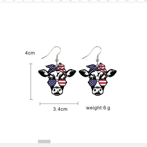 9 Pairs 4th of July Patriotic Earrings Set Cute Gnome Heart Star American Flags Animals Independence Day Acrylic Drop Dangle Earrings Memorial Day Holiday Jewelry Gifts in Saudi Arabia