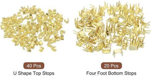 uxcell #5 Zipper Slider Retainers Kit, 20Pcs Bottom Stops & 40Pcs Top Stops for Bags Coats Jackets Closed-end Zippers Replacing, Black in Saudi Arabia
