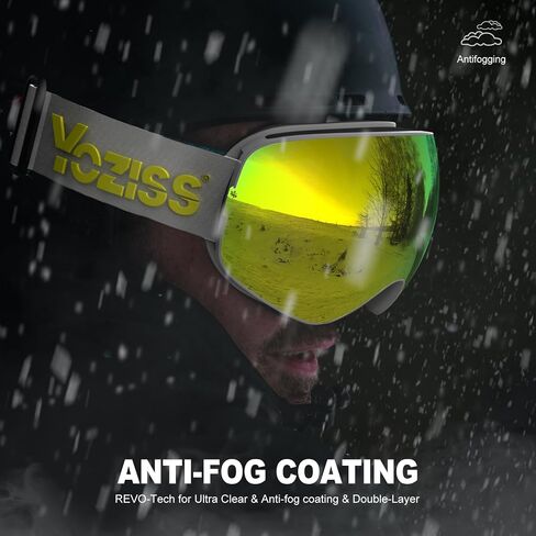 Snow Goggles UV400 Protection,OTG Ski Goggles for Men Women,Anti-fog Snow Sports Goggles for Snowboarding in Saudi Arabia
