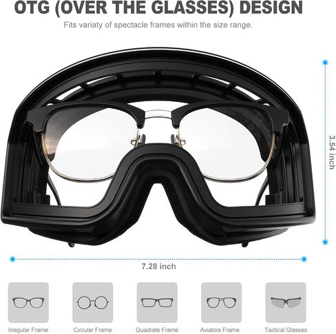 Snow Goggles UV400 Protection,OTG Ski Goggles for Men Women,Anti-fog Snow Sports Goggles for Snowboarding in Saudi Arabia