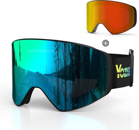 Snow Goggles UV400 Protection,OTG Ski Goggles for Men Women,Anti-fog Snow Sports Goggles for Snowboarding in Saudi Arabia