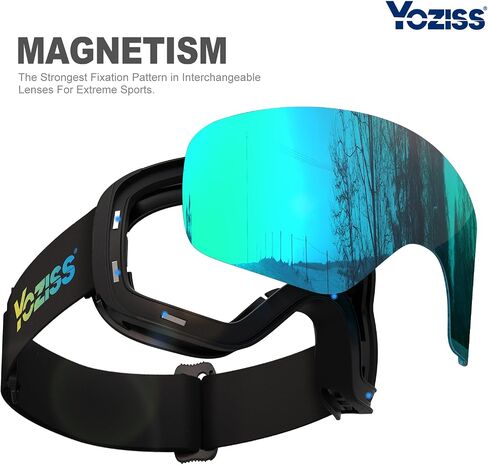 Snow Goggles UV400 Protection,OTG Ski Goggles for Men Women,Anti-fog Snow Sports Goggles for Snowboarding in Saudi Arabia