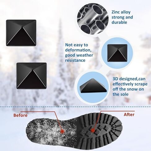 18 قطعة من وسادة ستومب على الجليد على شكل هرم ترصيع على الجليد وقبضة على الجليد ووسادة مضادة للانزلاق وقبضة معدنية على الجليد ووسادة خطوات ذاتية اللصق توفر قبضة إضافية للرجال والنساء في فصل الشتاء على الجليد والتزلج على الجليد in Kuwait