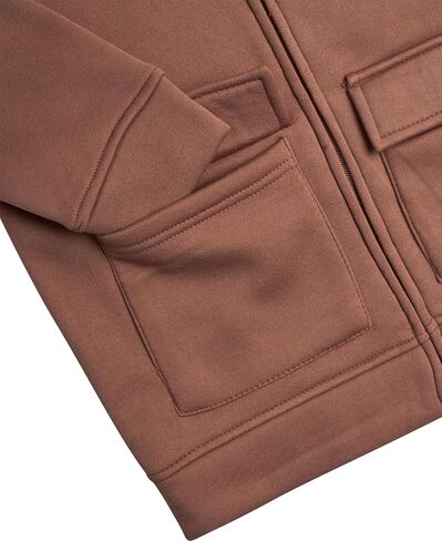 طقم بدلة رياضية للفتيات من بيبي - قطعتين من الصوف الناعم بقلنسوة بسحاب كامل وسروال كارجو للفتيات (7-12) in Kuwait