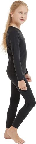 Girl Kids Merino Wool Base Layer Set Top and Bottom Thermal Underwear in Saudi Arabia