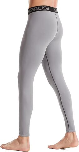 Men’s Thermal Compression Fleece Lined Pants Athletic Leggings Baselayer Cold Weather Workout Sports Running Tights in Kuwait
