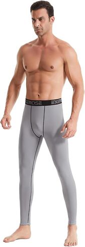 Men’s Thermal Compression Fleece Lined Pants Athletic Leggings Baselayer Cold Weather Workout Sports Running Tights in Kuwait