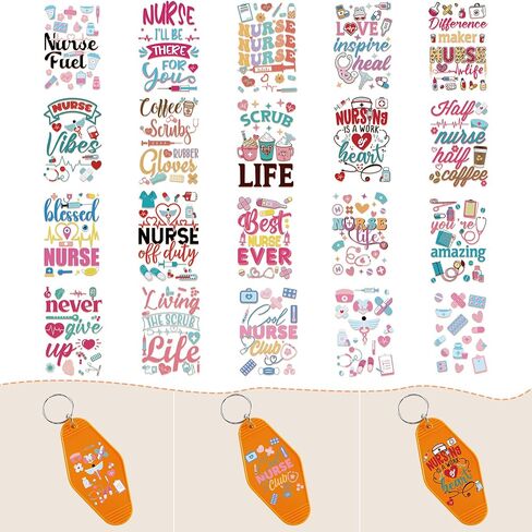 ملصقات نقل الأشعة فوق البنفسجية DTF: 80 قطعة صغيرة من ملصقات نقل سلسلة المفاتيح للأشعة فوق البنفسجية DTF موتيل، ملصقات سلسلة مفاتيح موتيل للفتيات المضحكة للأشعة فوق البنفسجية DTF، ملصقات ملفوفة مضادة للماء للأشعة فوق البنفسجية DTF لسلسلة مفاتيح الفندق in Kuwait