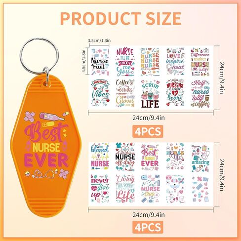 ملصقات نقل الأشعة فوق البنفسجية DTF: 80 قطعة صغيرة من ملصقات نقل سلسلة المفاتيح للأشعة فوق البنفسجية DTF موتيل، ملصقات سلسلة مفاتيح موتيل للفتيات المضحكة للأشعة فوق البنفسجية DTF، ملصقات ملفوفة مضادة للماء للأشعة فوق البنفسجية DTF لسلسلة مفاتيح الفندق in Kuwait