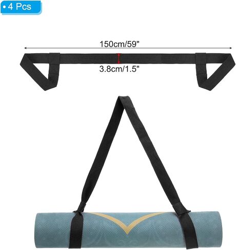 PATIKIL Yoga Mat Strap, Adjustable Yoga Mat Carrier Straps Sling Cotton Anti Slip Mat Holder Stretching Band in Saudi Arabia