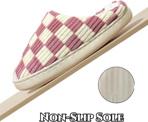 Checkered Slippers Womens Mens Casual Plaid Shoes Cartoon Plush Indoor Outdoor Slipper Winter House Slippers Cozy Furry Slippers in Saudi Arabia
