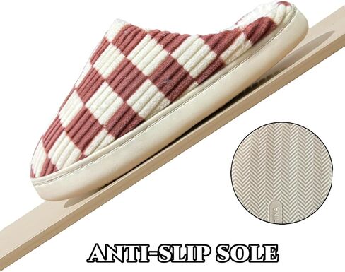 Checkered Slippers Womens Mens Casual Plaid Shoes Cartoon Plush Indoor Outdoor Slipper Winter House Slippers Cozy Furry Slippers in Saudi Arabia