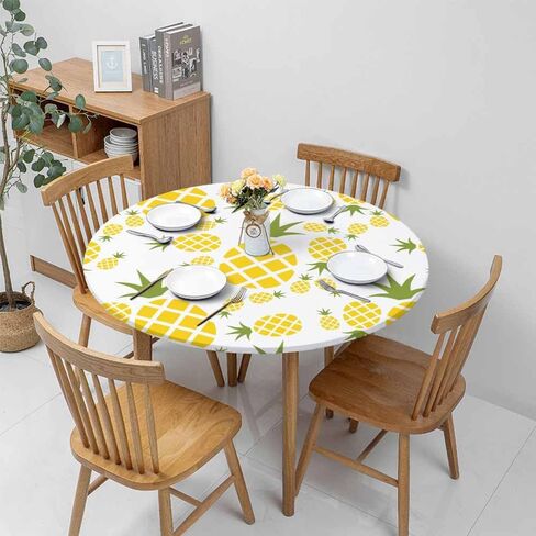 Vinyl Record Round Tablecloths Elastic Edged Red Black White Ring Art Music Tablecloths Washable Reusable Tablecloths for Kitchen Picnic Party 40-44 inch in Saudi Arabia