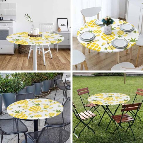 Vinyl Record Round Tablecloths Elastic Edged Red Black White Ring Art Music Tablecloths Washable Reusable Tablecloths for Kitchen Picnic Party 40-44 inch in Saudi Arabia