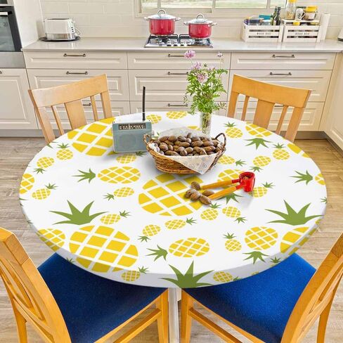 Vinyl Record Round Tablecloths Elastic Edged Red Black White Ring Art Music Tablecloths Washable Reusable Tablecloths for Kitchen Picnic Party 40-44 inch in Saudi Arabia