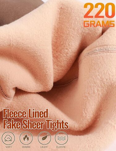 2 Pairs Fleece Lined Tights for Women, Fake Sheer Thermal Black Tights,Black,Grey,Brown in Saudi Arabia