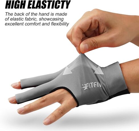 Billiards Glove Professional 3-Finger Pool Glove for Left Hand, Snooker Cue Gloves for Men and Women in Saudi Arabia