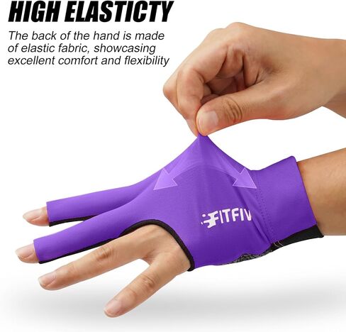 Billiards Glove Professional 3-Finger Pool Glove for Left Hand, Snooker Cue Gloves for Men and Women in Saudi Arabia