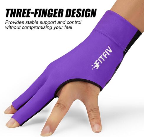 Billiards Glove Professional 3-Finger Pool Glove for Left Hand, Snooker Cue Gloves for Men and Women in Saudi Arabia